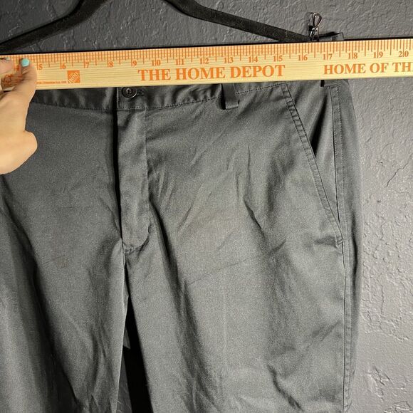 Nike Golf Dri-Fit Pants Mens 34x32 Black‎ Flat Front Poly Blend Straight Leg Zip - Picture 11 of 16